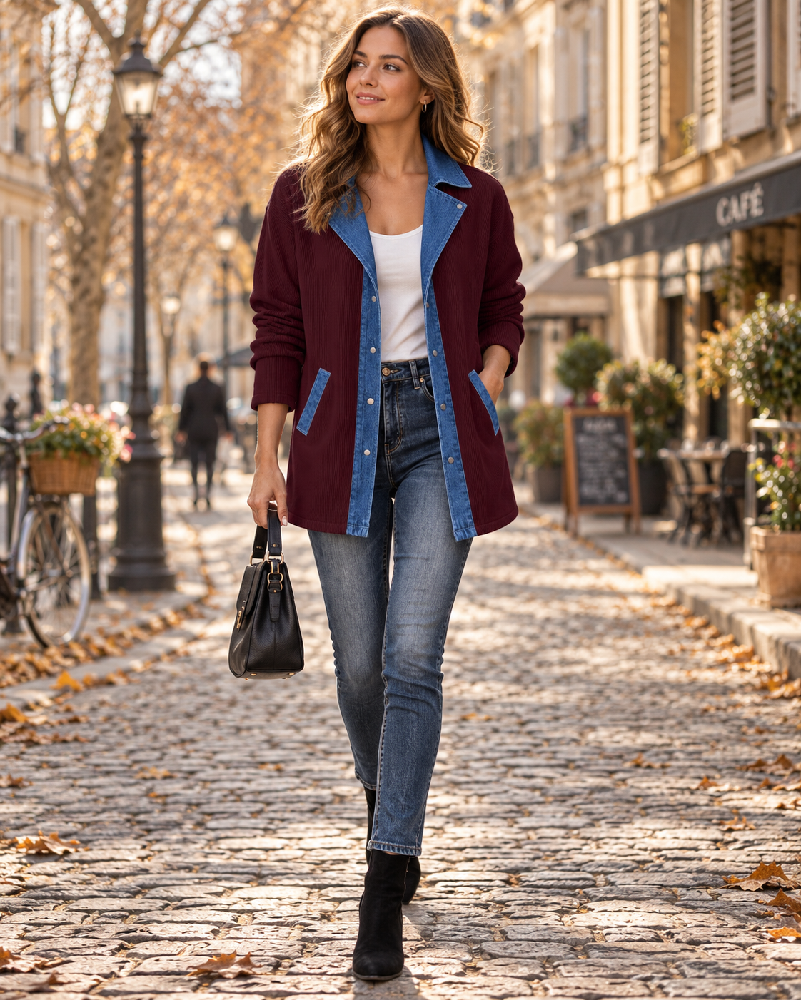 Women's Knit Jacket | Lapel Collar & Relaxed Fit