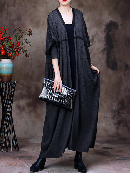 Women's Long Coat | V-Neck & Loose Fit