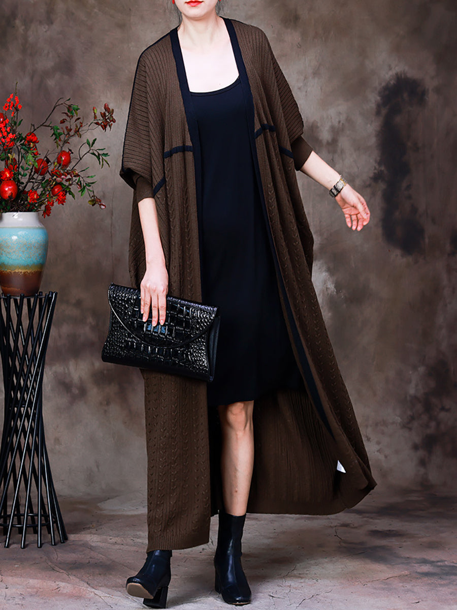 Women's Long Coat | V-Neck & Loose Fit