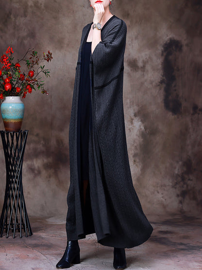 Women's Long Coat | V-Neck & Loose Fit