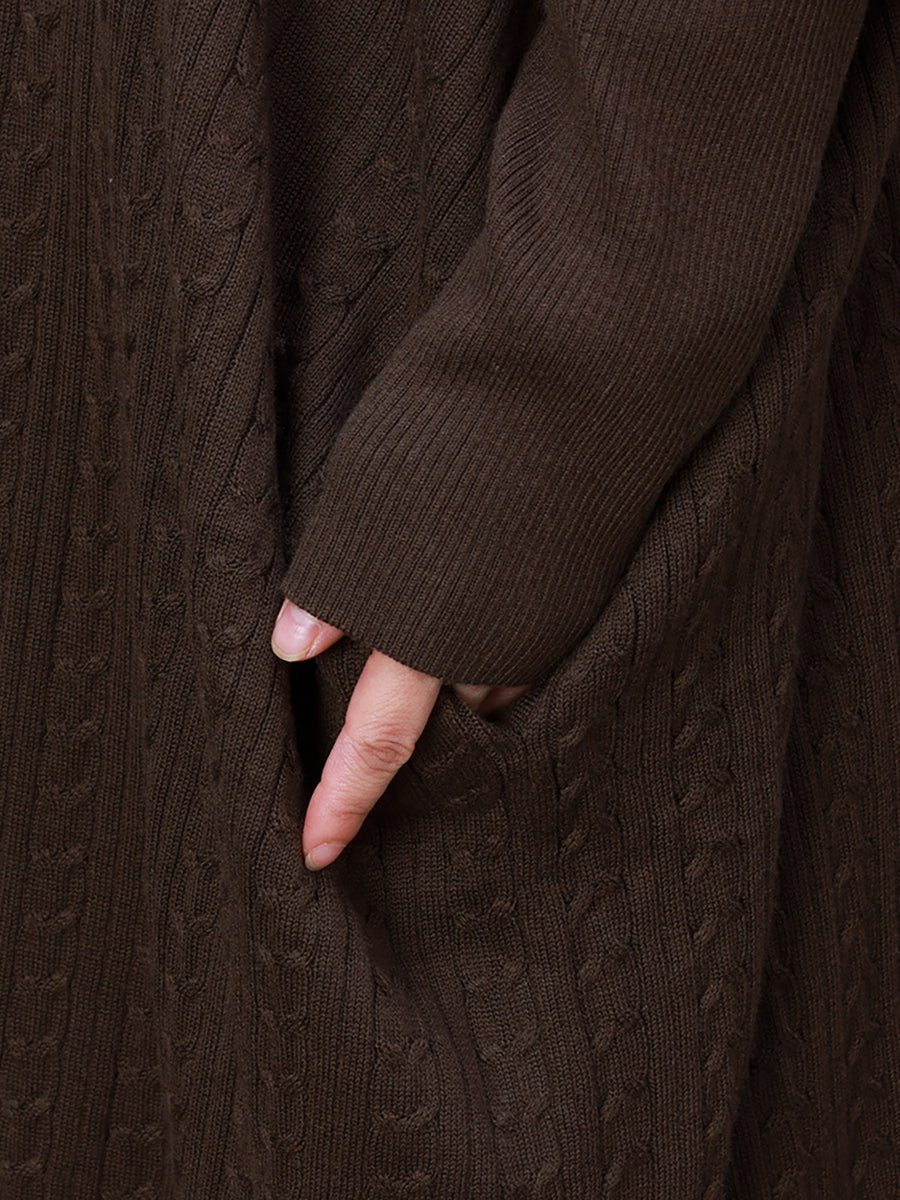 Women's Long Coat | V-Neck & Loose Fit