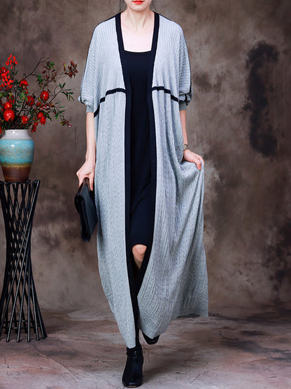 Women's Long Coat | V-Neck & Loose Fit