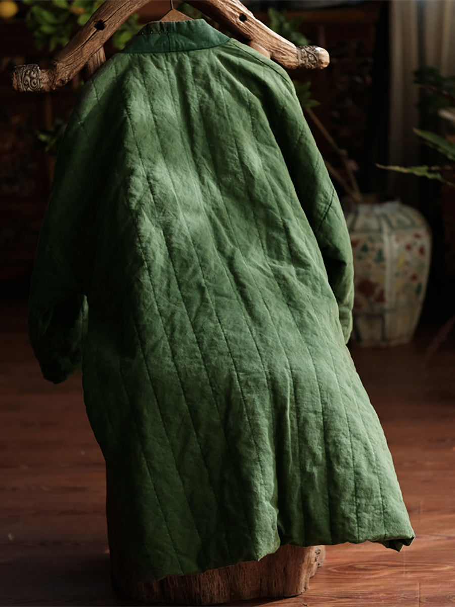 Women's Long Winter Coat | Colorblock & Pocket Detail