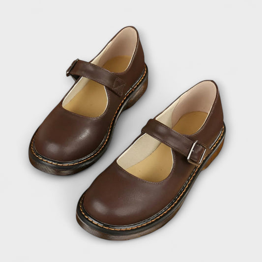 Women's Mary Jane Shoes | Buckle Strap, Rounded Toe, Welted Sole