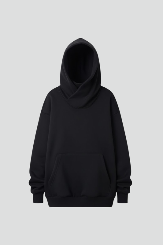 Women's Oversized Hoodie High Neckline Wide Hood with Long Sleeves