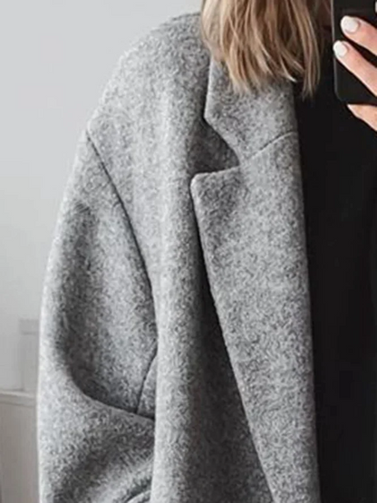 Women's Oversized Long Coat | Double-Breasted Warmth