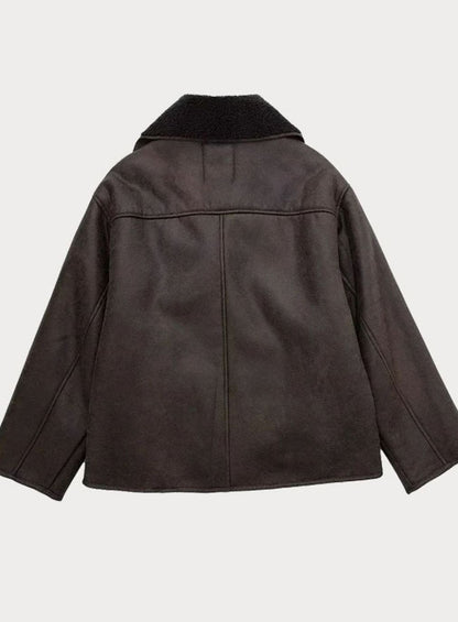 Women's Oversized Shearling Jacket | Double-Breasted & Warm