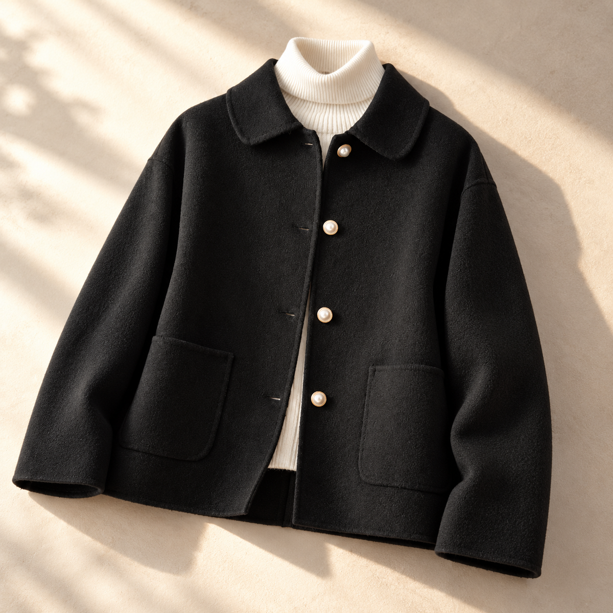 Women's Pearl Button Jacket | Warm & Lightweight