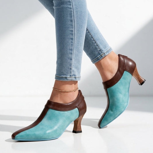 Women's Two-Tone Pumps | Kitten Heel & Cushioned Comfort 1