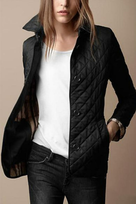 Women's Quilted Jacket | Button Fastening & Tailored Fit