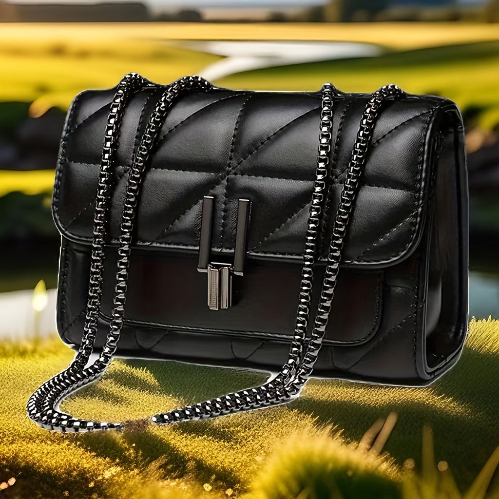 Women's Quilted Shoulder Bag | Chain Strap Design