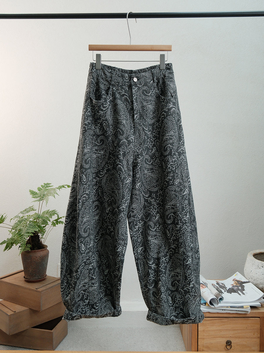 Women's Plus Size Jeans | Retro Flower Print & Elasticated Comfort 5