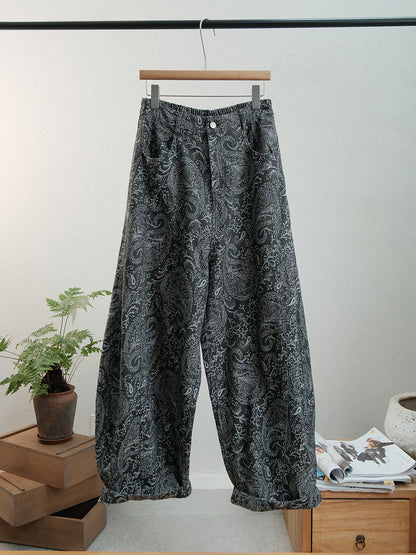 Women's Plus Size Jeans | Retro Flower Print & Elasticated Comfort 5