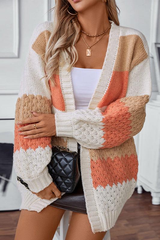 Women's Striped Cardigan | Oversized & Open Front