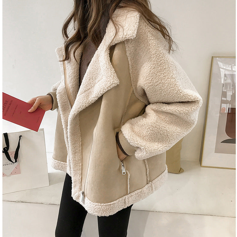 Women's Suede Zip Jacket for Chic Layering