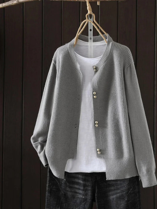 Women's Sweater | Button Front, Ribbed Cuff Detail