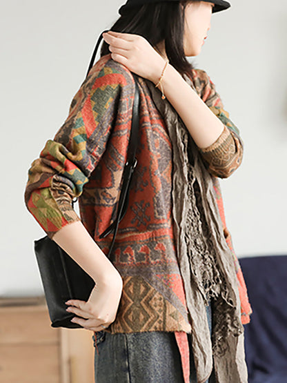 Women's Knit Sweater Coat | Floral Print & Cosy Comfort 3