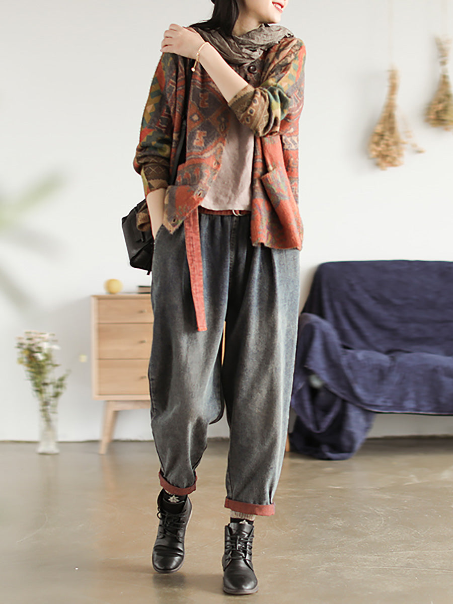 Women's Knit Sweater Coat | Floral Print & Cosy Comfort 5