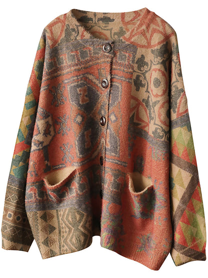 Women's Knit Sweater Coat | Floral Print & Cosy Comfort 6