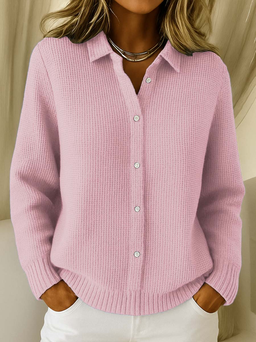 Women's Sweater | Full Button Front, Point Collar