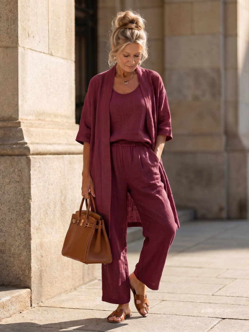 Women's Three Piece Trouser Set | Relaxed Fit & Lightweight