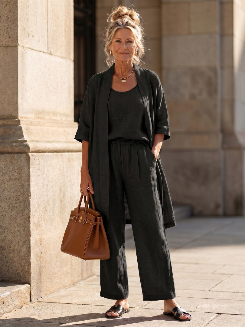 Women's Three Piece Trouser Set | Relaxed Fit & Lightweight