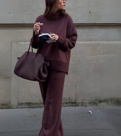 Women's Two-Piece Set | High Collar & Versatile Styling