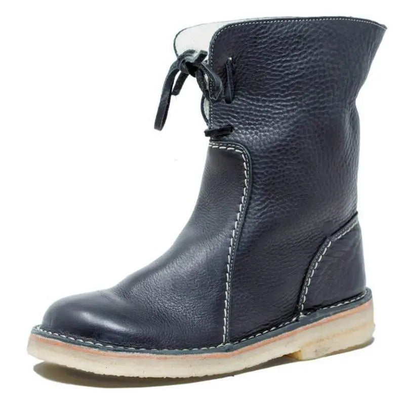 Women's Winter Boots Lace Up Waterproof Non Slip Sole with Thick Heel