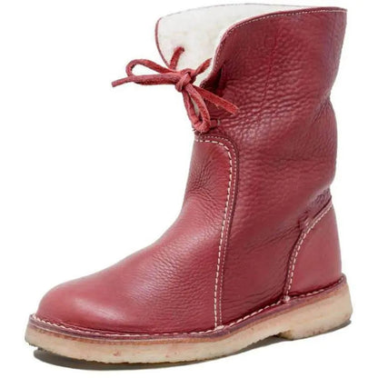 Women's Winter Boots Lace Up Waterproof Non Slip Sole with Thick Heel