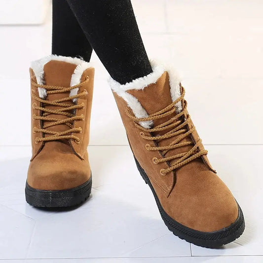 Women's Winter Boots Short Ankle Slip On Snug Fit with Warm Insulation
