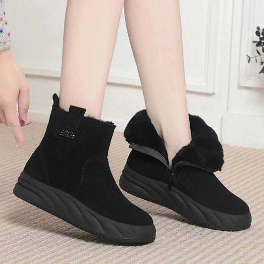Women's Winter Boots Warm Lined Platform Side Zip with Cushioned Sole