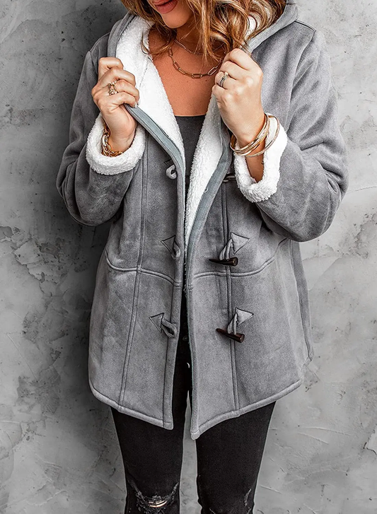 Women's Winter Coat Hooded Relaxed Fit Toggle with Warm Lining Soft