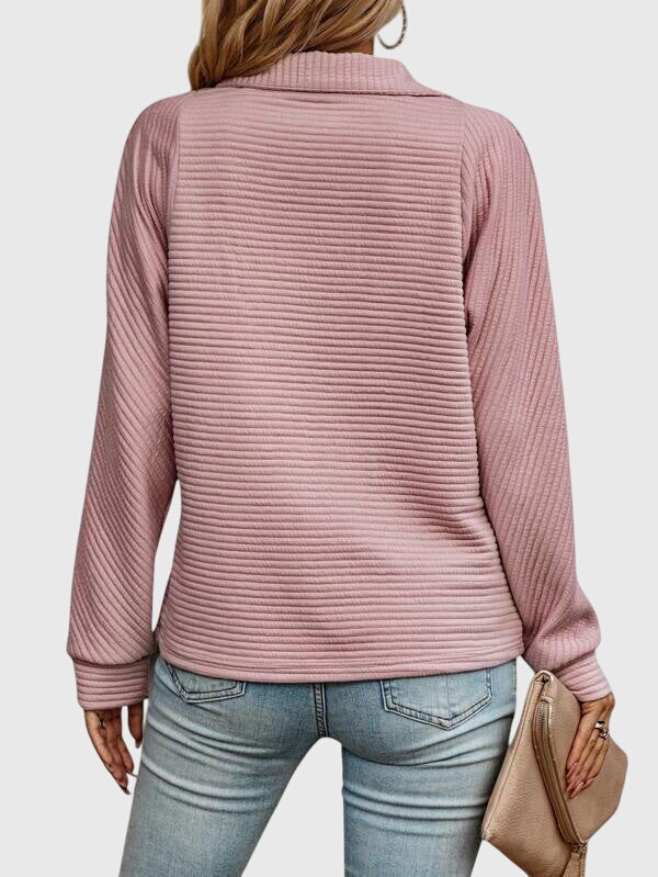 Women's Zip-Up Sweater | Elegant V-Neck Design