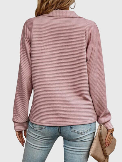 Women's Zip-Up Sweater | Elegant V-Neck Design