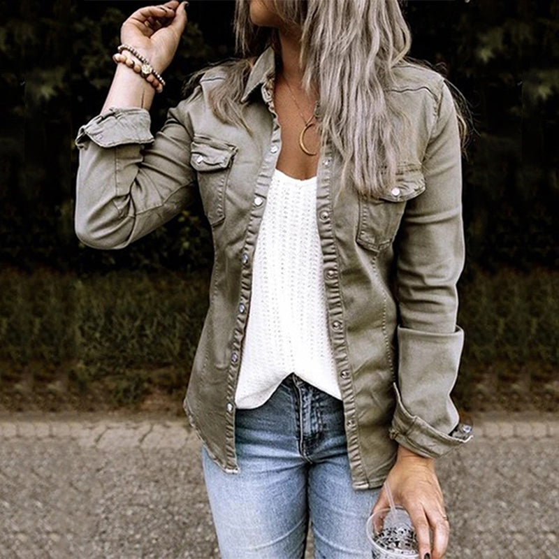 Women's Utility Jacket | Button Front & Chest Pockets 4