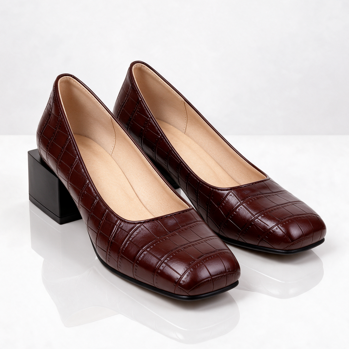 Women's Block Heels | Cushioned Comfort & Textured Design 9