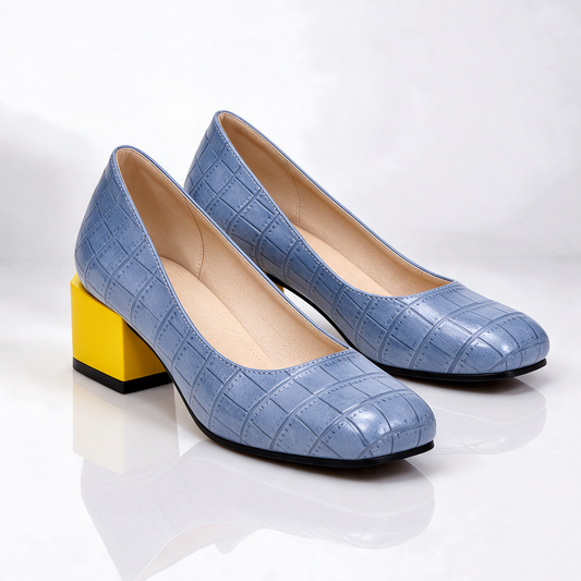 Women's Block Heels | Cushioned Comfort & Textured Design 1