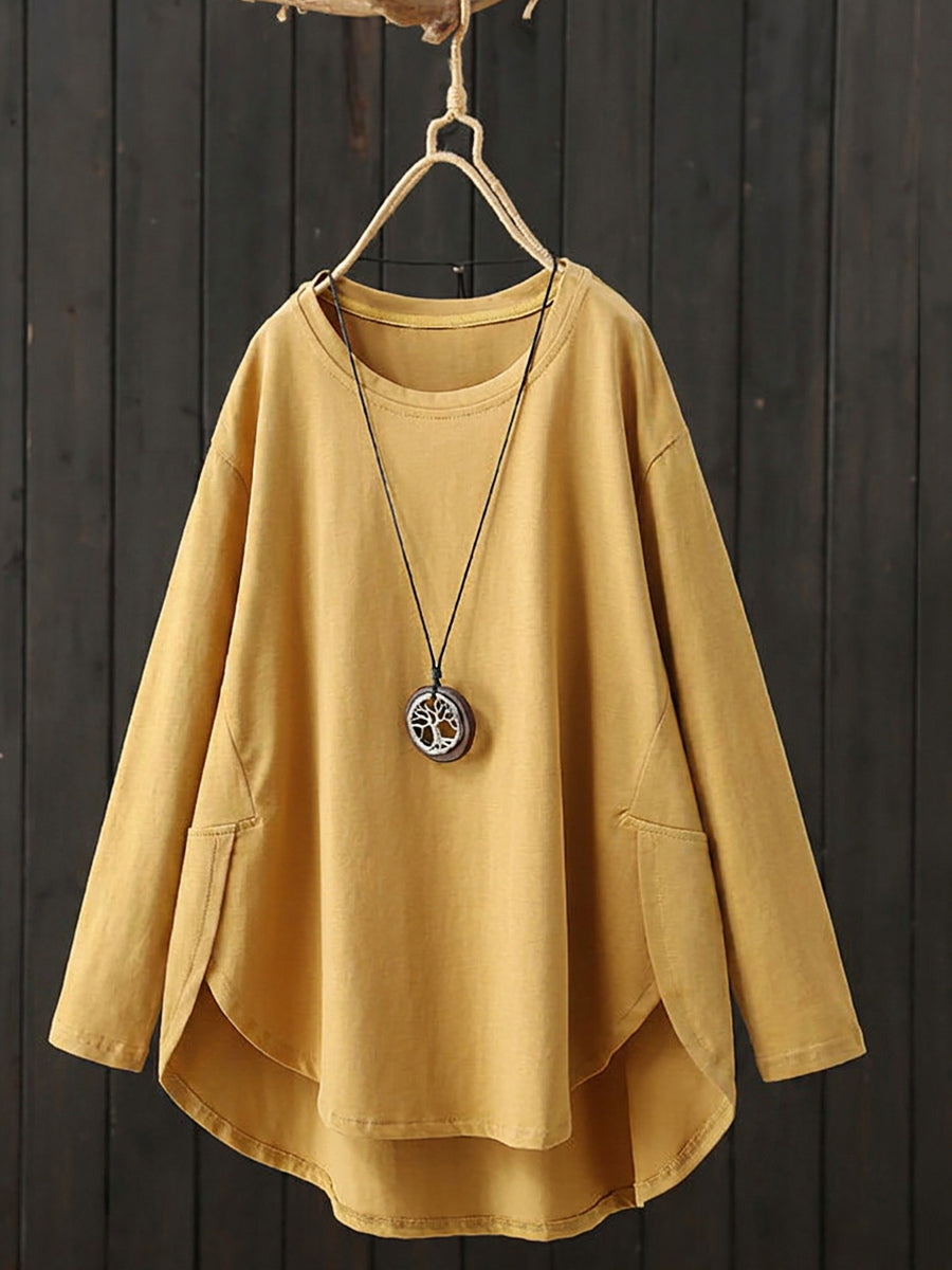 Women's Raglan Sleeve Shirt O Neck Long Top Design 8