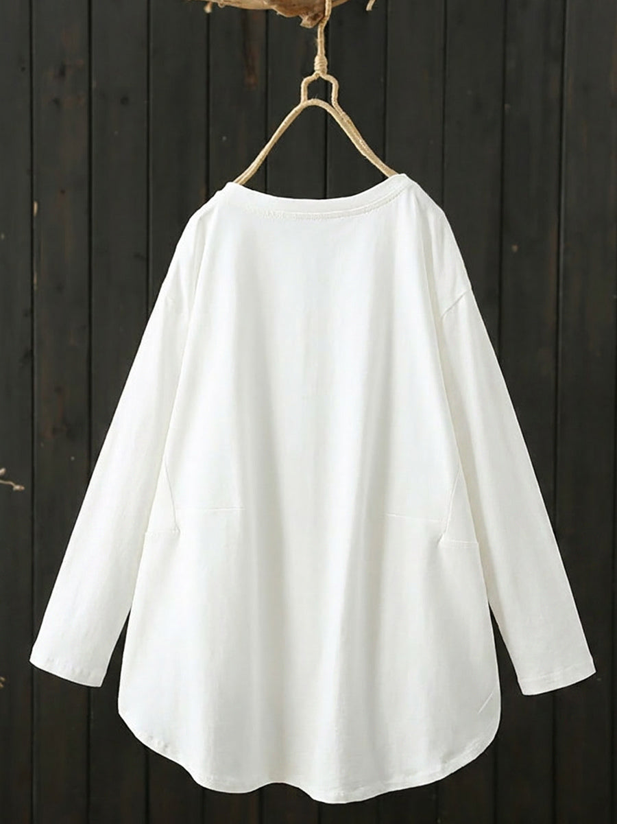 Women's Raglan Sleeve Shirt O Neck Long Top Design 9